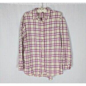 Eddie Bauer Button Down L Women's Plaid Flannel Long Sleeve Outdoors Winter